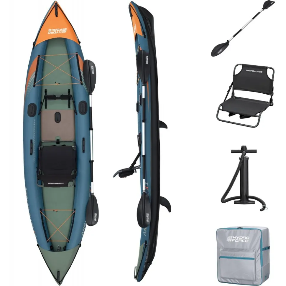HydroForce Angler Elite Fiskekajak 380×99 cm | Fish ruler, ripstop & komplett set | Bestway (65197)