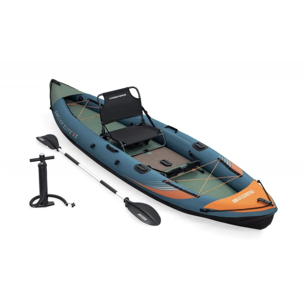 HydroForce Angler Elite Fiskekajak 380×99 cm | Fish ruler, ripstop & komplett set | Bestway (65197)
