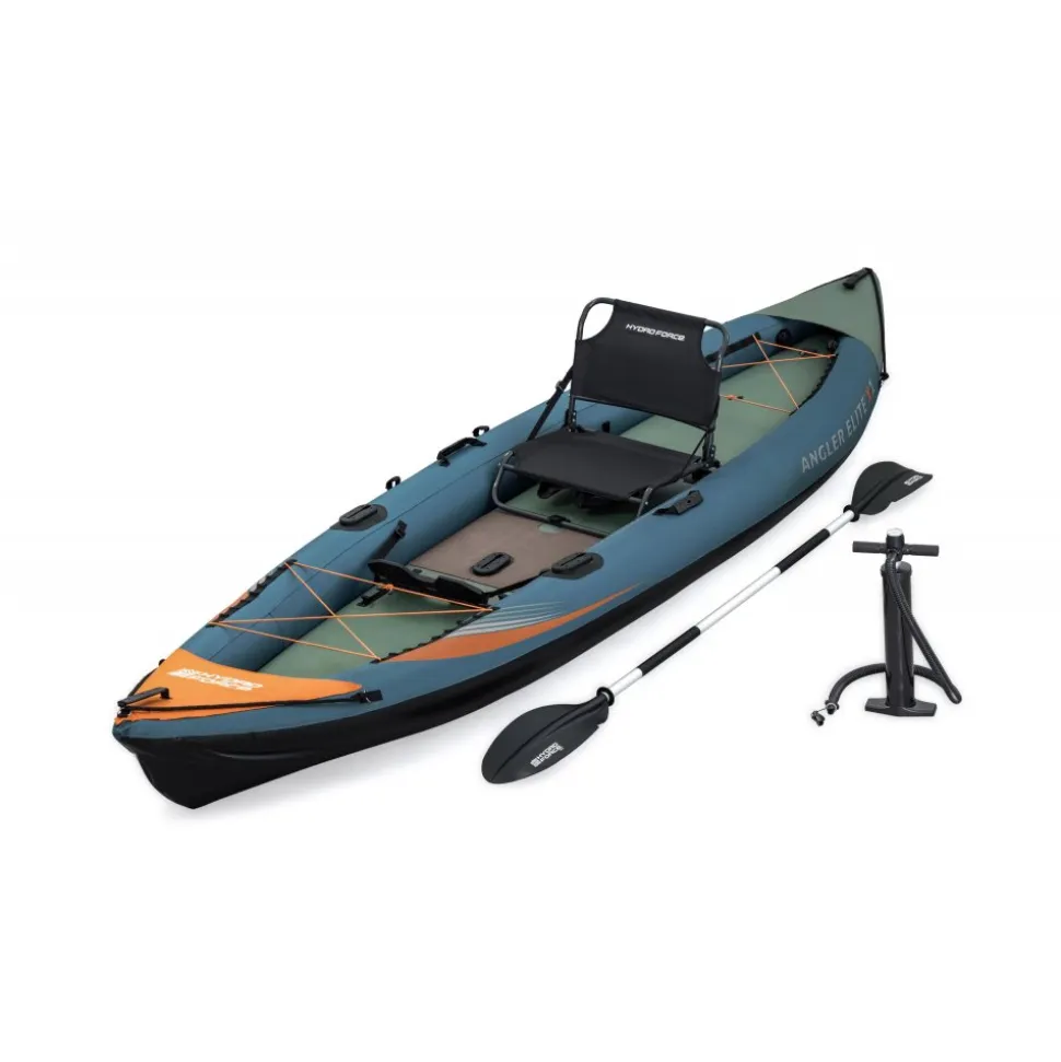 HydroForce Angler Elite Fiskekajak 380×99 cm | Fish ruler, ripstop & komplett set | Bestway (65197)