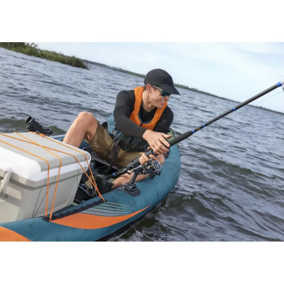 HydroForce Angler Elite Fiskekajak 380×99 cm | Fish ruler, ripstop & komplett set | Bestway (65197)