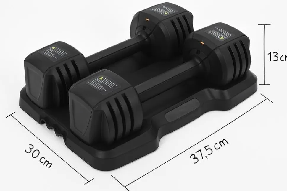 Justerbara hantlar 2x5,6 kg | Flera nivåer | Trekkrunner