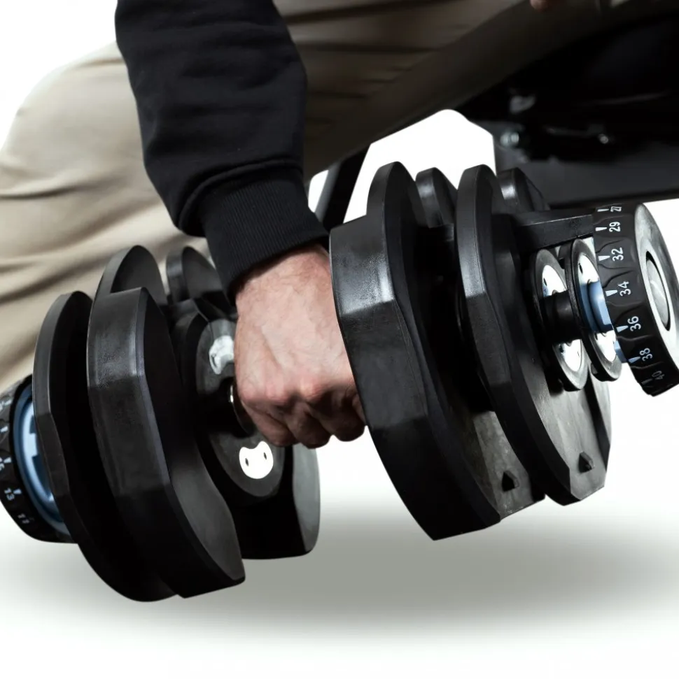 Justerbara hantlar 2x40kg med ställ | Ställbar vikt 5-40kg | Trekkrunner
