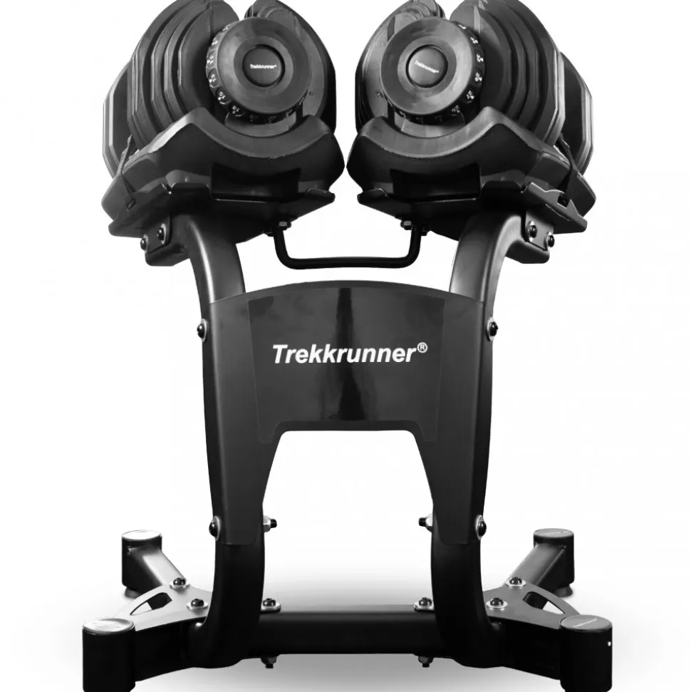 Justerbara hantlar 2x40kg med ställ | Ställbar vikt 5-40kg | Trekkrunner