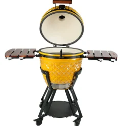Kamadogrill Ø54 cm | Keramisk kolgrill i Yellow Pineapple-design med termometer | Hawaii