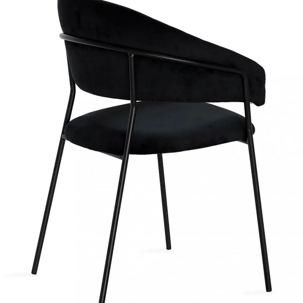 Karmstol i metall och sammet | 2-pack | Svart | Skeppsvik