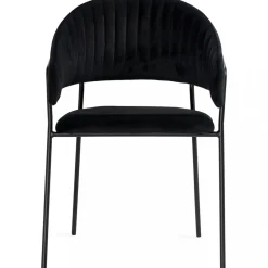 Karmstol i metall och sammet | 2-pack | Svart | Skeppsvik