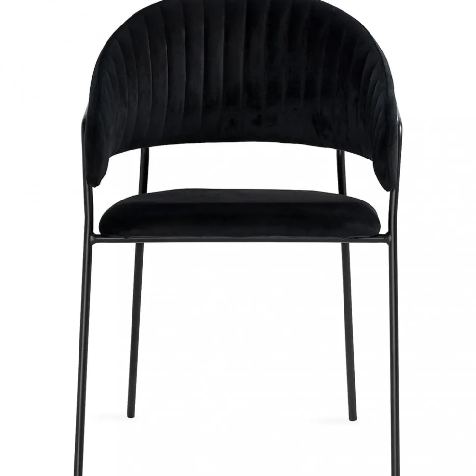 Karmstol i metall och sammet | 2-pack | Svart | Skeppsvik
