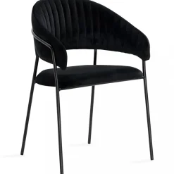 Karmstol i metall och sammet | 2-pack | Svart | Skeppsvik