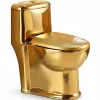 Klassisk guldtoalett | S-trap 300 mm | Lyxig WC med sifonisk spolning