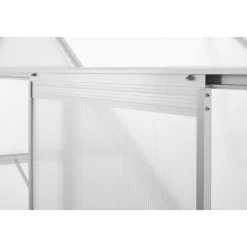 Klassiskt växthus i aluminium 5,9 m² | UV-skyddad kanalplast & bas ingår