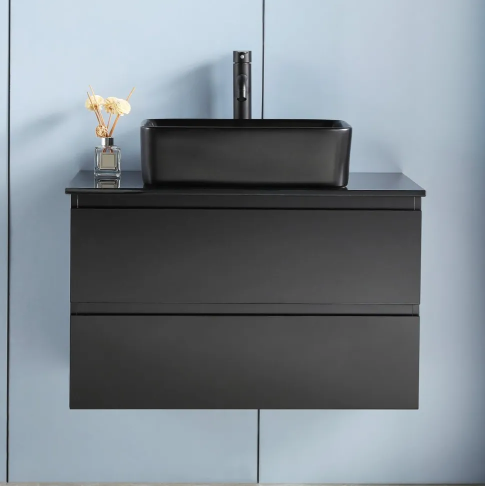 Kommod | Med tvättställ i svart design | Nimbus