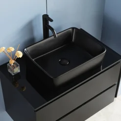 Kommod | Med tvättställ i svart design | Nimbus
