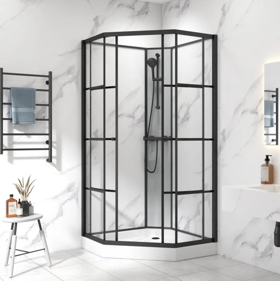Komplett duschkabin | Sexkantig | Industriell design