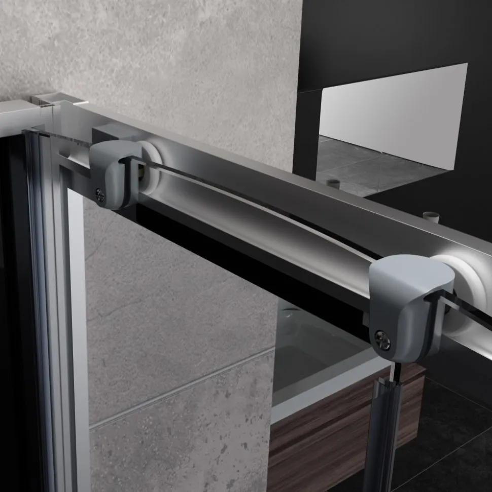 Komplett stilren duschkabin | Regndusch | Aluminium