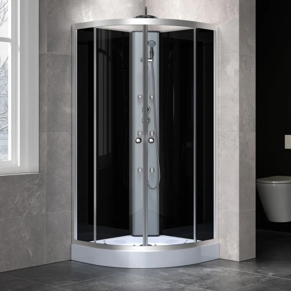 Komplett stilren duschkabin | Regndusch | Aluminium