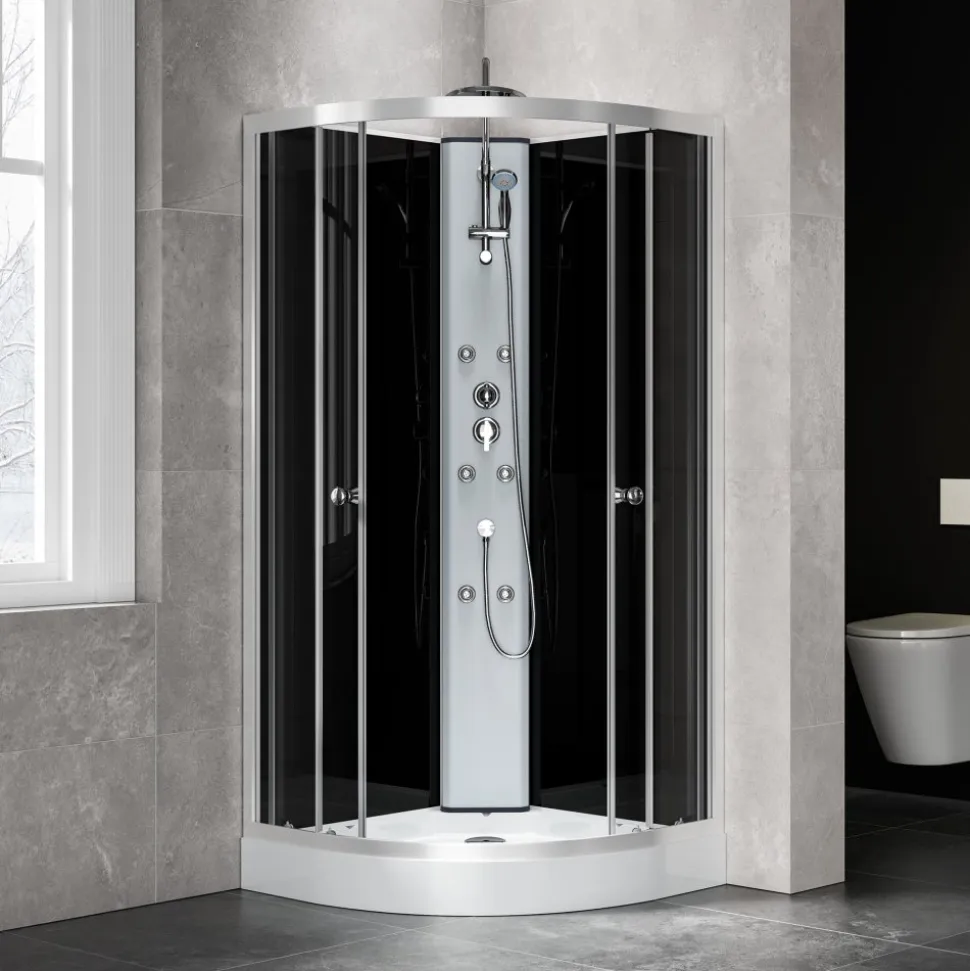 Komplett stilren duschkabin | Regndusch | Aluminium