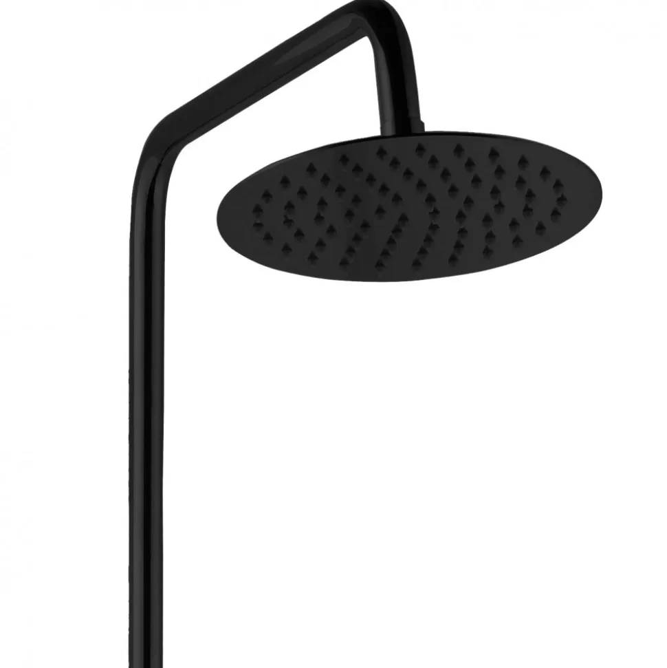 Komplett takduschset med handdusch i rundad design | Svart