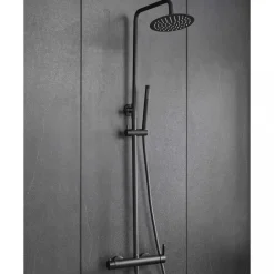 Komplett takduschset med handdusch i rundad design | Svart