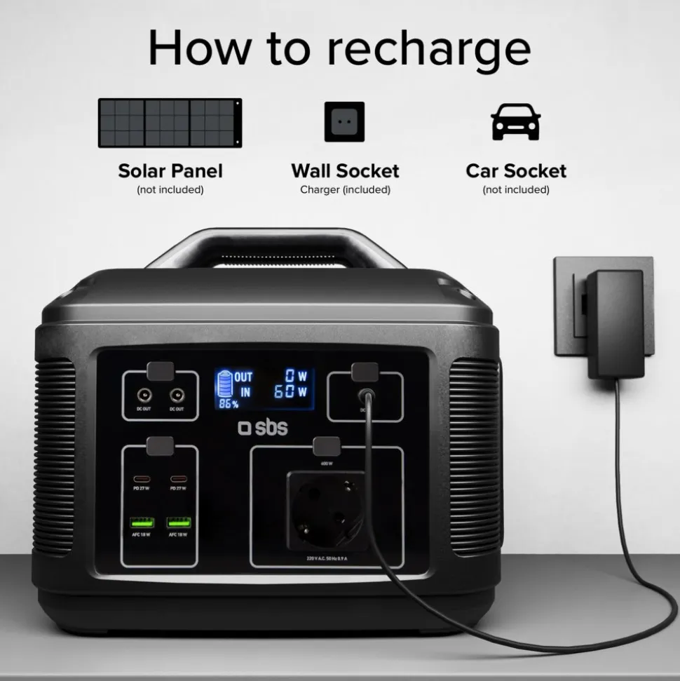 Kraftfull Power Station 600W 120000mAh | Ladda 7 enheter samtidigt