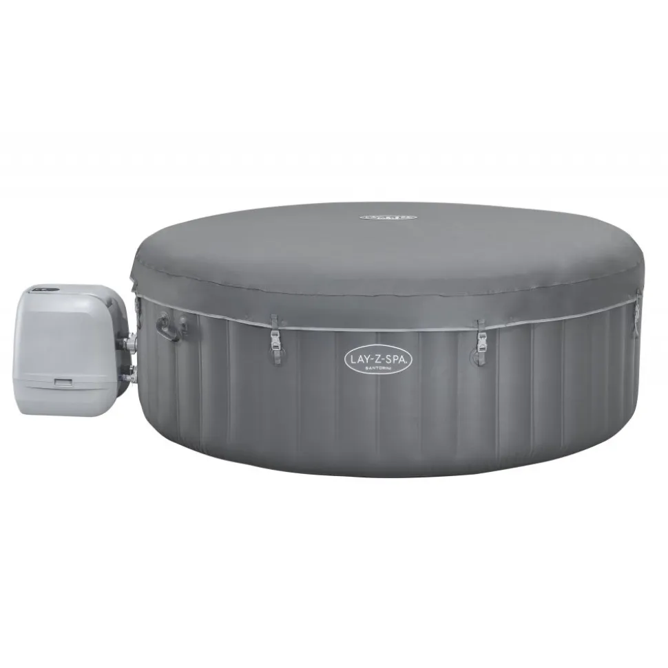 Lay-Z-Spa Santorini Smart HydroJet Pro 7 (216x80 cm) | Uppblåsbart spabad för 7 personer | 6001T