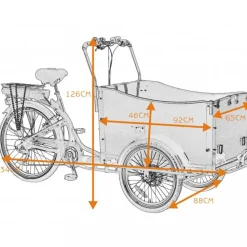 Lådcykel El | 6 växlar | 250W - 12,8Ah Panasonic litiumbatteri - Svart