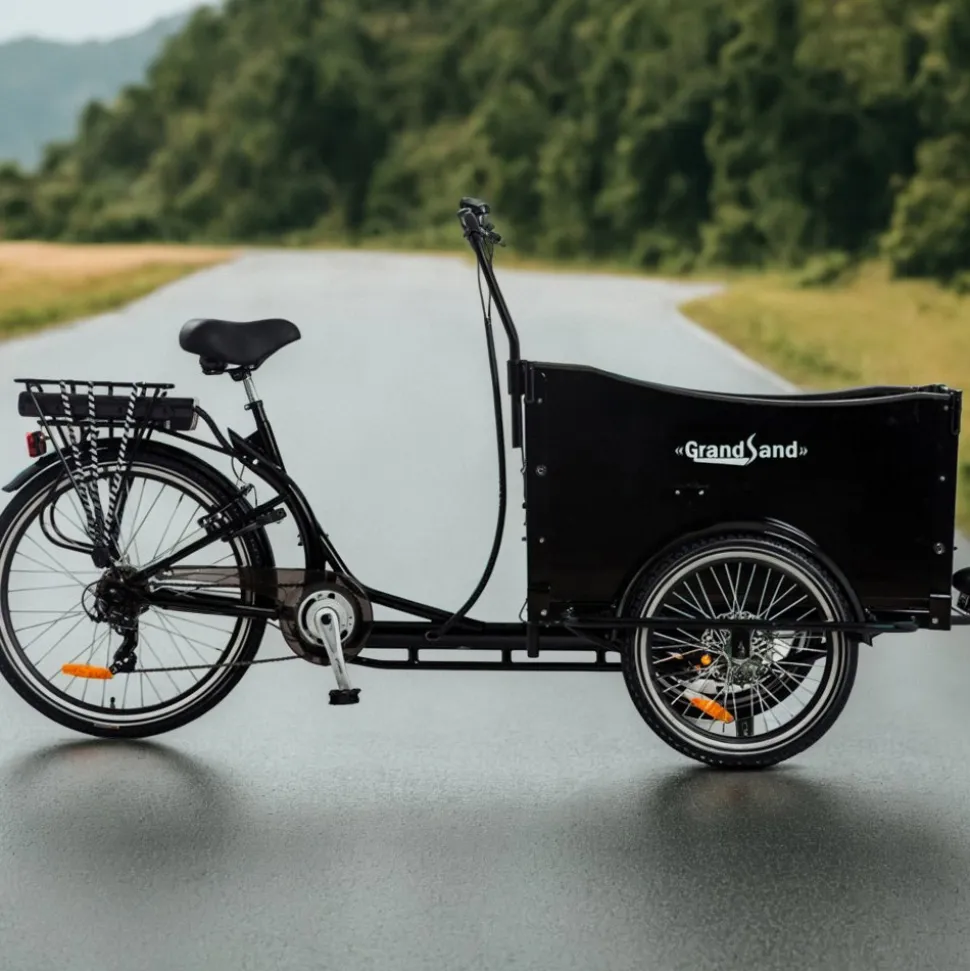 Lådcykel El | 6 växlar | 250W - 12,8Ah Panasonic litiumbatteri - Svart