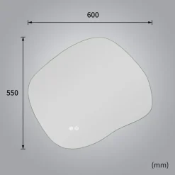 LED-spegel 60x55 cm | Anti-Fog | Högkvalitativ kopparfri spegel | Lyfco