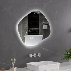 LED-spegel 60x55 cm | Anti-Fog | Högkvalitativ kopparfri spegel | Lyfco