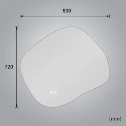 LED-spegel 80x72 cm | Anti-Fog | Justerbar belysning | Lyfco