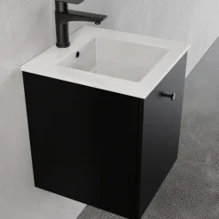 Liten kommod 40cm | Nedsänkt handfat | Vilmer svart
