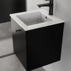 Liten kommod 40cm | Nedsänkt handfat | Vilmer svart