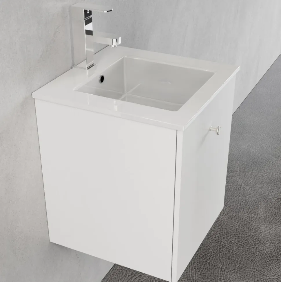 Liten kommod 40cm | Nedsänkt handfat | Vilmer vit