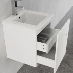 Liten kommod 40cm | Nedsänkt handfat | Vilmer vit