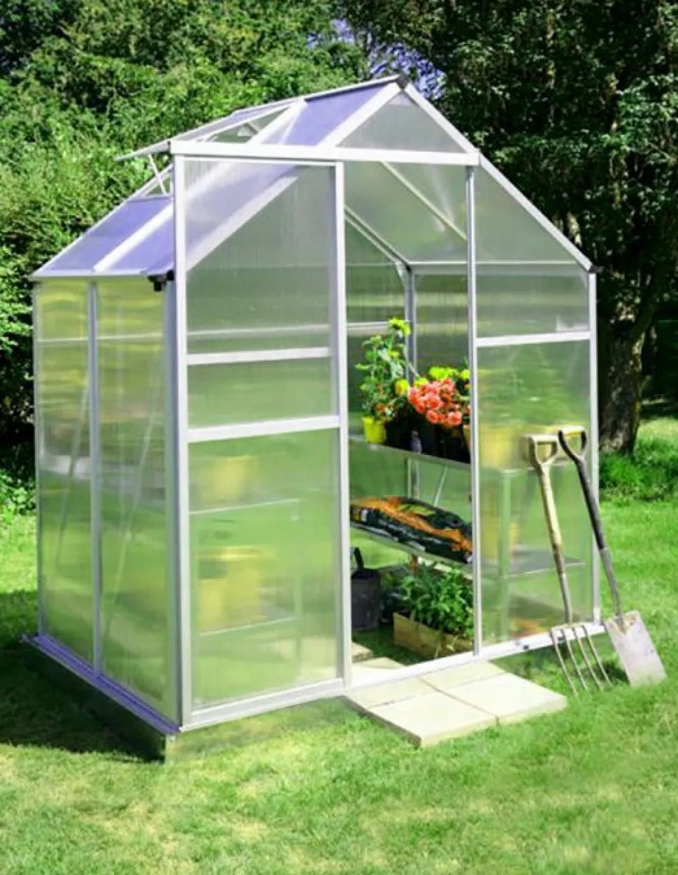Litet växthus 2,2m² | Hög odlingshöjd | Kanalplast