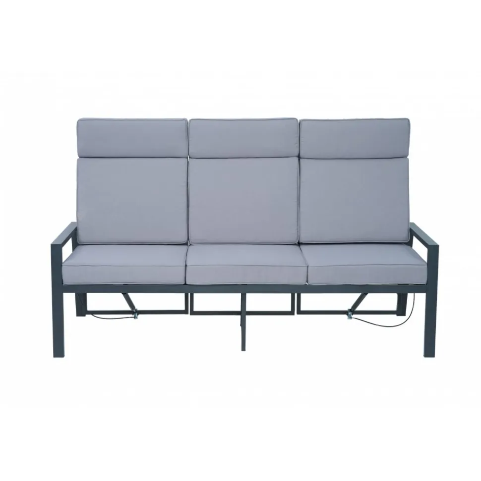 Loungegrupp i aluminium med recliner Soffa, 2 stolar & bord | Apelviken