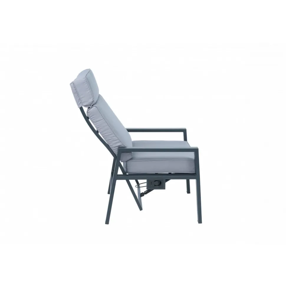 Loungegrupp i aluminium med recliner Soffa, 2 stolar & bord | Apelviken