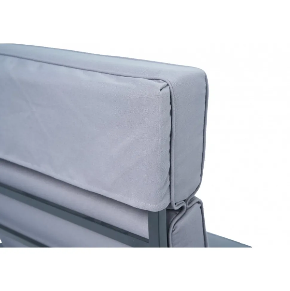 Loungegrupp i aluminium med recliner Soffa, 2 stolar & bord | Apelviken