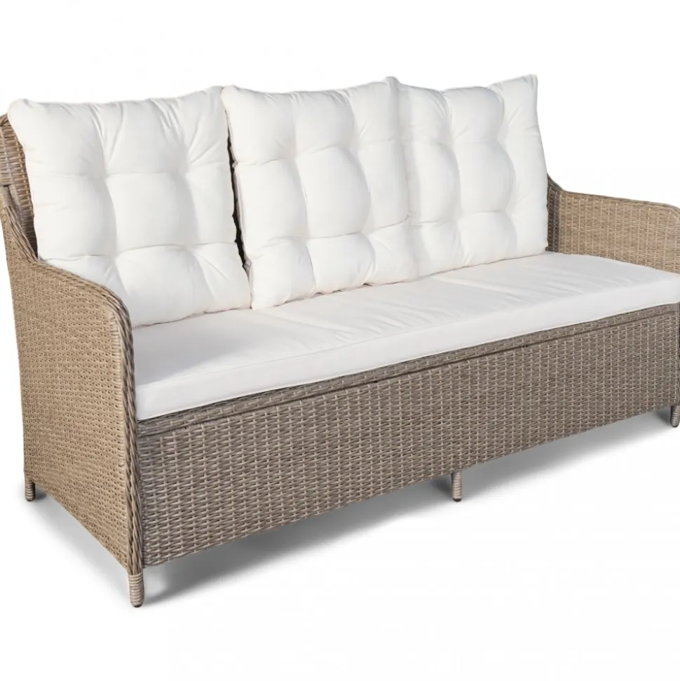 Loungegrupp utemöbler | Beige konstrotting | Rögrund