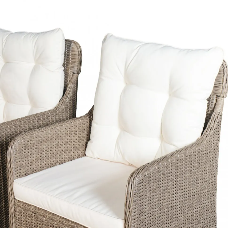 Loungegrupp utemöbler | Beige konstrotting | Rögrund