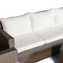 Loungegrupp utemöbler | Brun konstrotting | Huvudskär