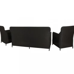 Loungegrupp utemöbler | Svart konstrotting | Rögrund