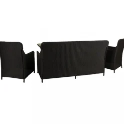 Loungegrupp utemöbler | Svart konstrotting | Rögrund