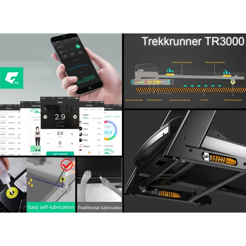Löpband 2hk | Android/iOS träningsapp | Trekkrunner TR3000