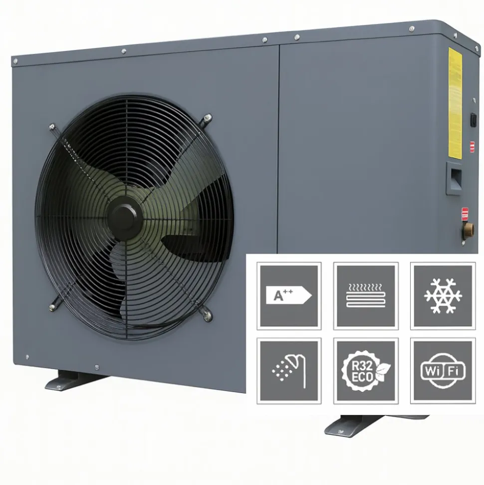 Luft/vatten Värmepump 9 kW | Värmer upp till 140 m² | A++ Energiklass | Inverter | Tyst drift