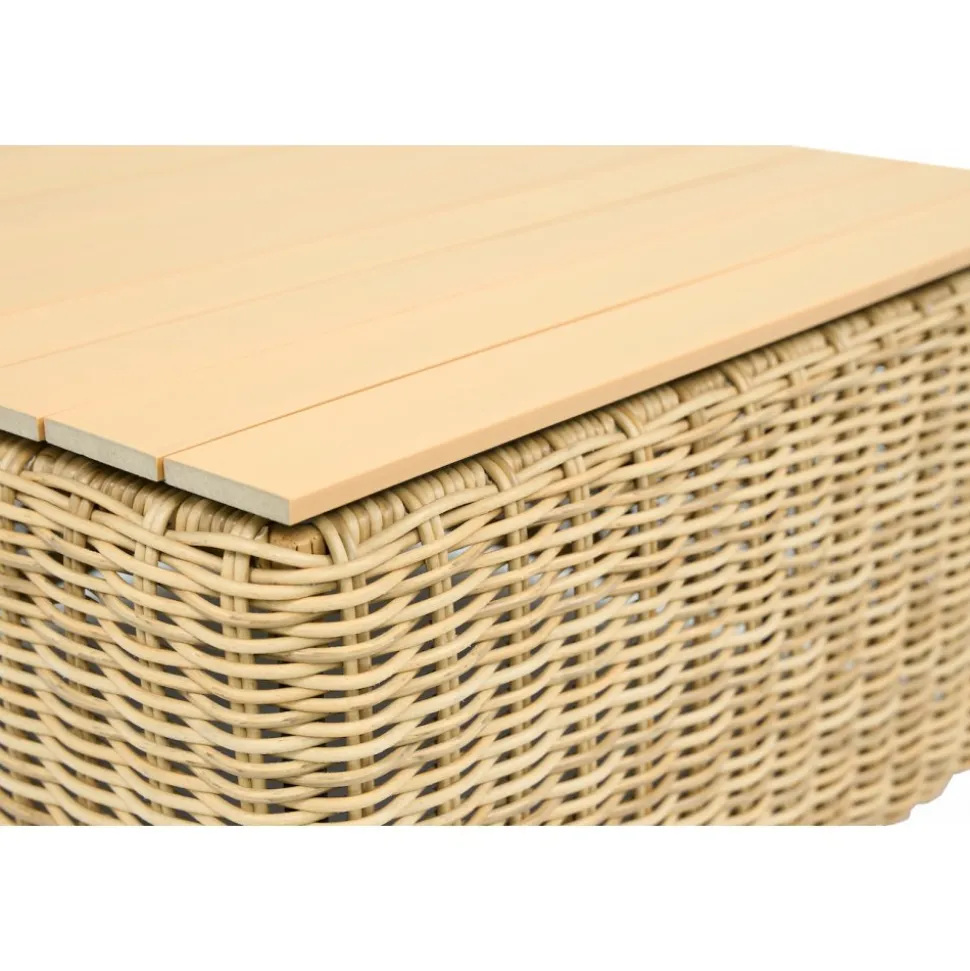 Lyxig loungegrupp i naturlig rotting | Inkl. dynor | Solena premium