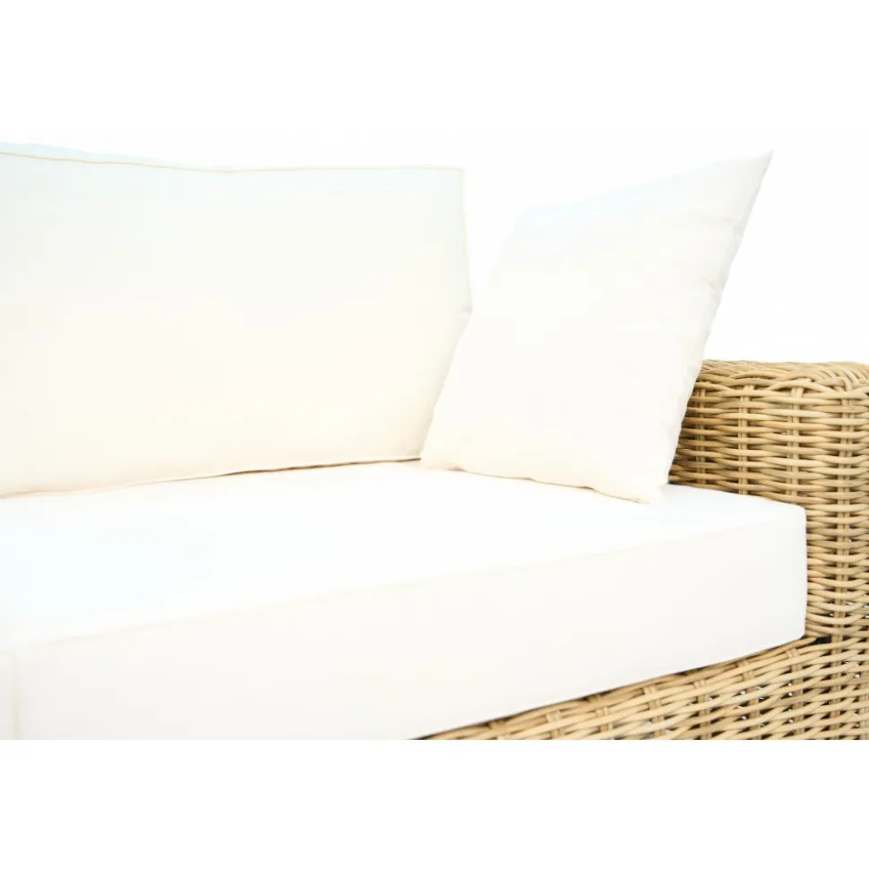 Lyxig loungegrupp i naturlig rotting | Inkl. dynor | Solena premium