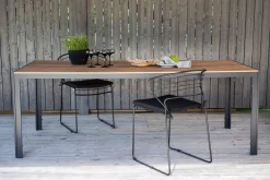 Matbord 205x90 cm i polywood och svart aluminium för uteplats | Break
