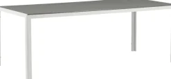 Matbord 205x90 cm | Rektangulärt | Grå polywood & vit aluminium