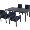 Matgrupp i aluminium | Svart | Bord & 4 stolar | Hamnviken