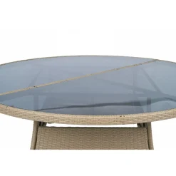 Matgrupp med 8 platser | Runt bord Ø170 cm & 8 stolar med dynor | Tylösand Beige